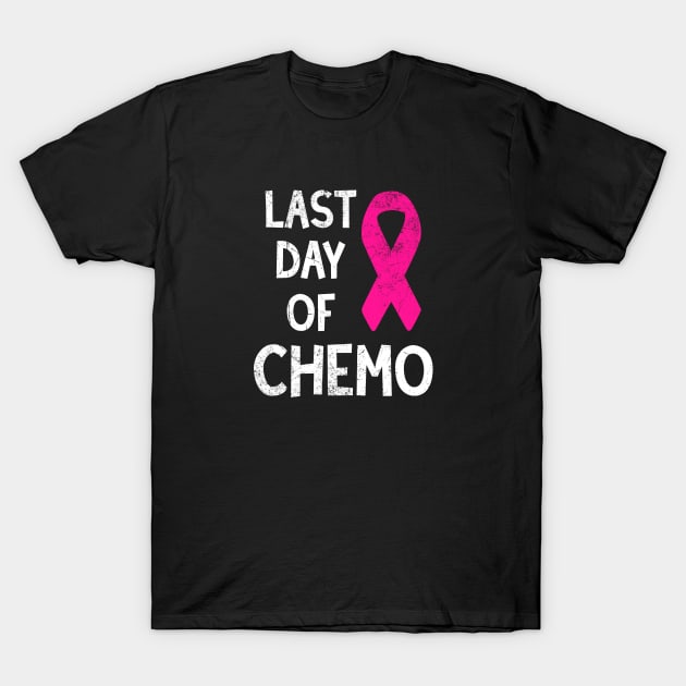 Pink Ribbon Last Day Of Chemo - Breast Cancer Fighter T-Shirt by jpmariano